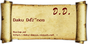 Daku Dános névjegykártya